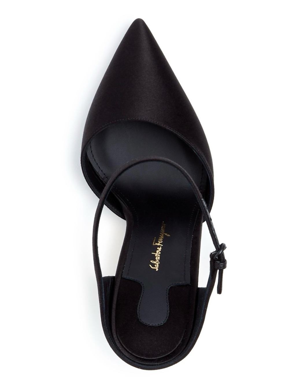 Salvatore Ferragamo Black and Gold Sculptural Heel Pointed Pump - Picture 3 of 4